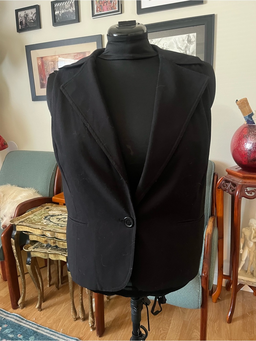 Spiegel Black Women's Single-Button Blazer Vest